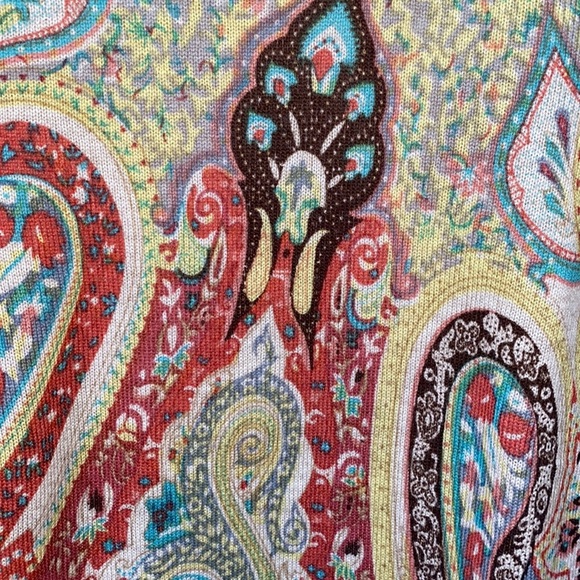 Madison Cashmere paisley print lightweight 100% cashmere sweater size S - Picture 8 of 8